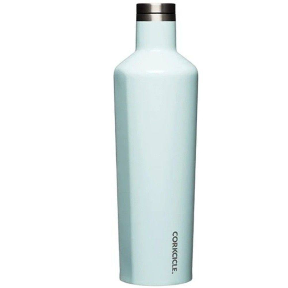 Glossy powder blue Corkcicle 16 oz water bottle